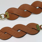 Loewe Shoulder Wavy Stitch Brown Gdhardware Bag Strap Single Item — view 7