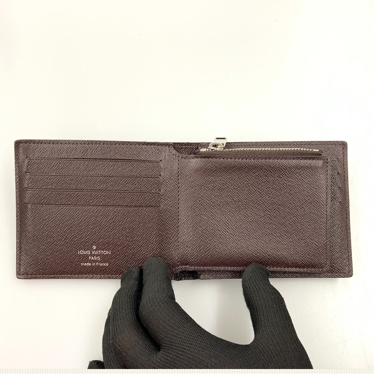 Louis Vuitton Taiga Portefeuille Amerigo Nm Bifold Short Wallet Brown — view 5