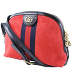Gucci Ophidia Suede And Leather Hibisca Scuffed Shoulder Bag — view 2