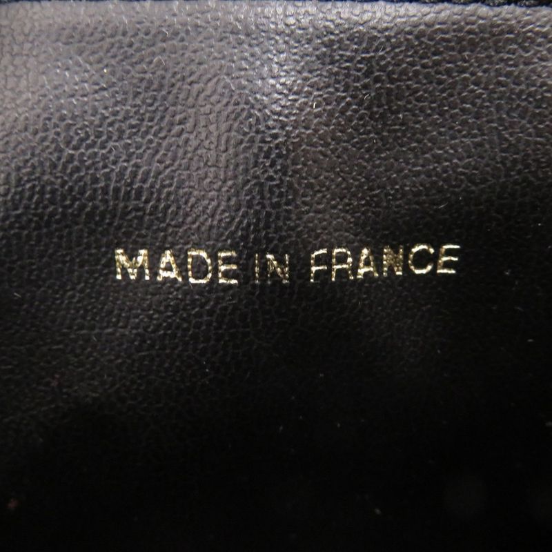 Chanel Caviar Leather Black 4 Vintage Vanity Bag Handbag Vertical Shape — view 8