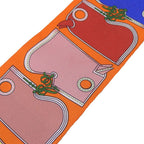 Hermes Twille Scarf Camails 100% Silk Orange Multicolor Small Accessories — view 2
