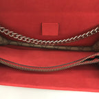 Gucci Duonysus Shoulder Bag GG Supreme Gray Red — view 8
