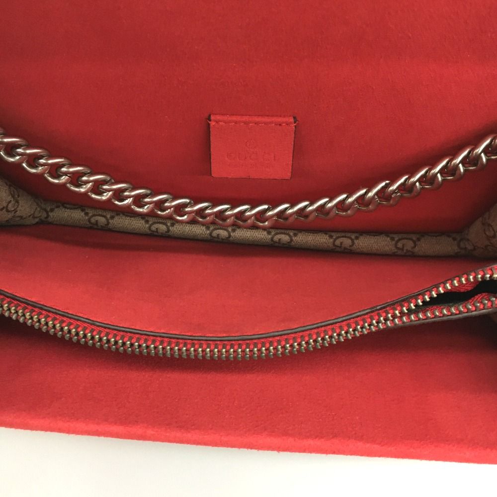 Gucci Duonysus Shoulder Bag GG Supreme Gray Red — view 8