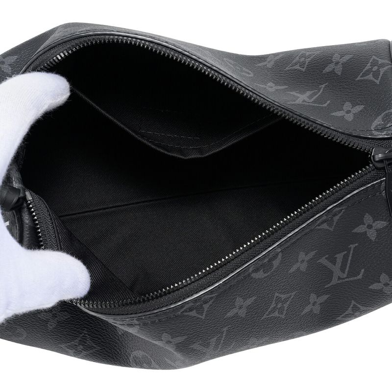 Louis Vuitton Shoulder Bag Soft Porochon PM Black Gray — view 5