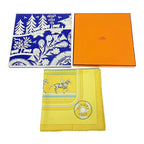 Hermes Silk Carre 90 Sequences Scarf Yellow — view 9