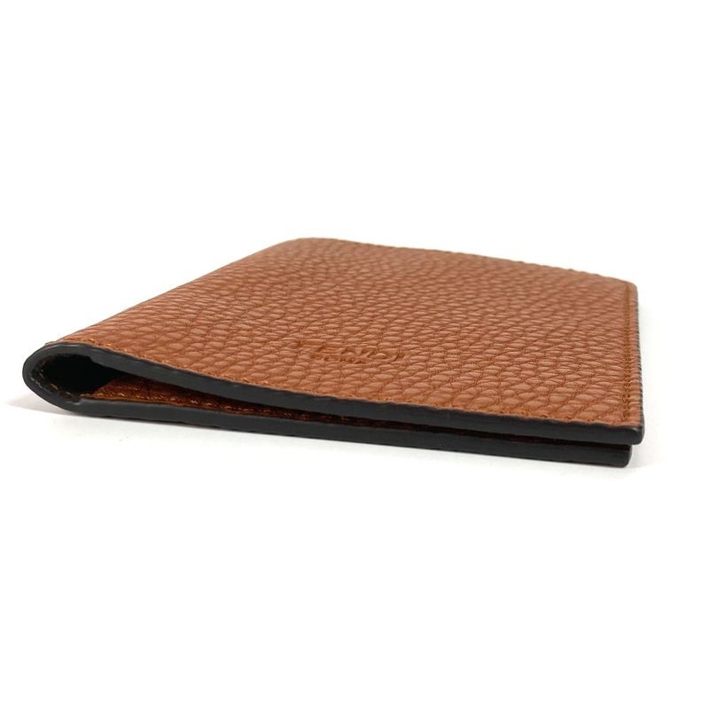 Fendi Pass Port Case with Logo Leather Brown — view 3