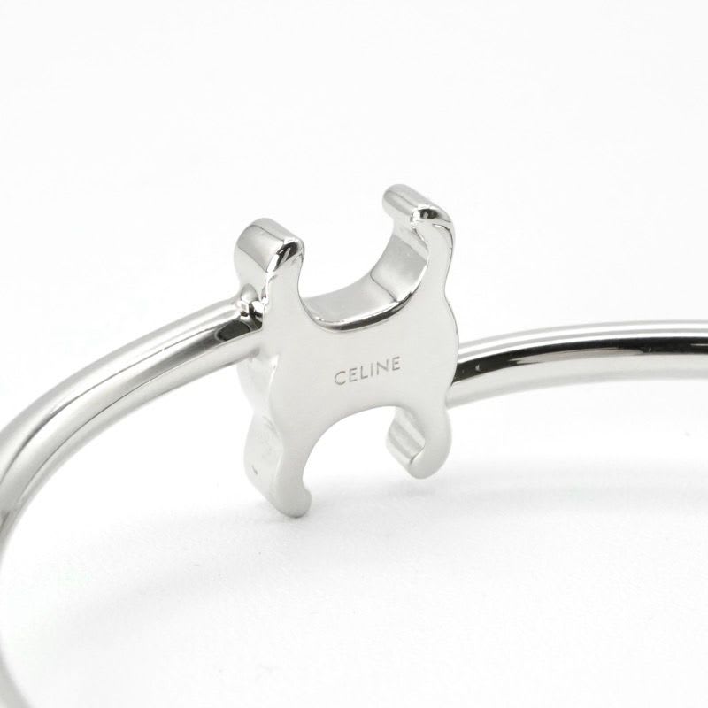 Celine Bracelet Bangle Cuff Silver Triomphe Asymmetric — view 6