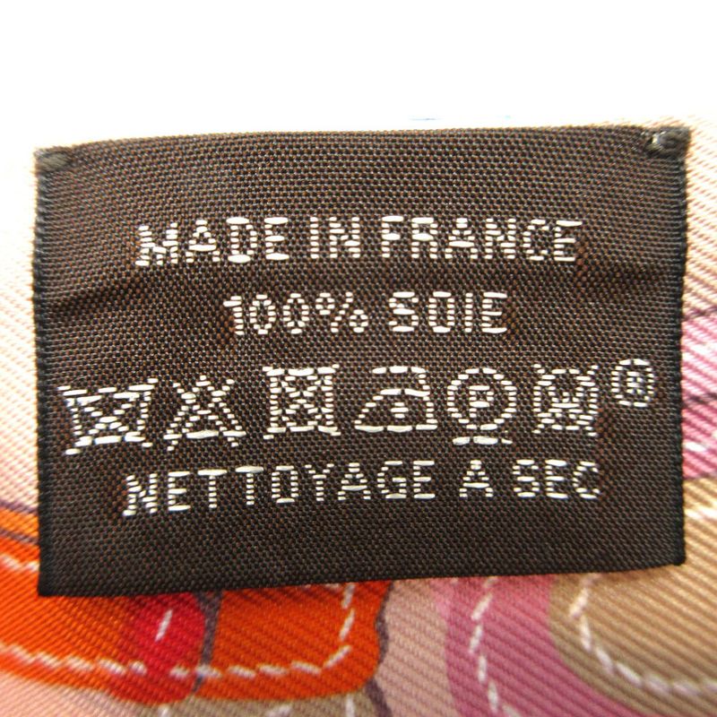 Hermes Twilly Brides De Gala Applique Pique Scarf Silk Rose Poodle Blue — view 3