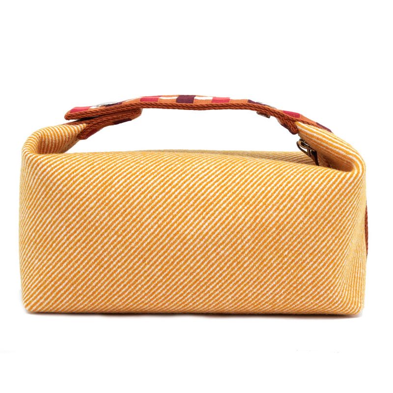 Hermes Brid A Black PM Au-carre Handbag Pouch Faube Orange — view 4