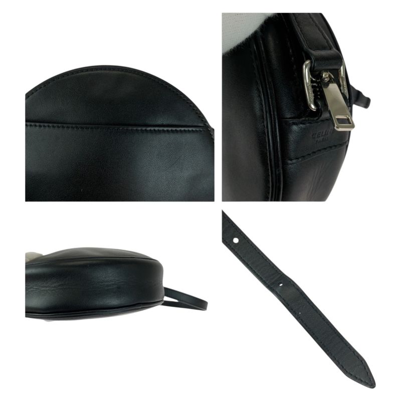 Celine Dancing Kid Logo Studded Black White Silver Hardware Leather Ddj38 — view 5