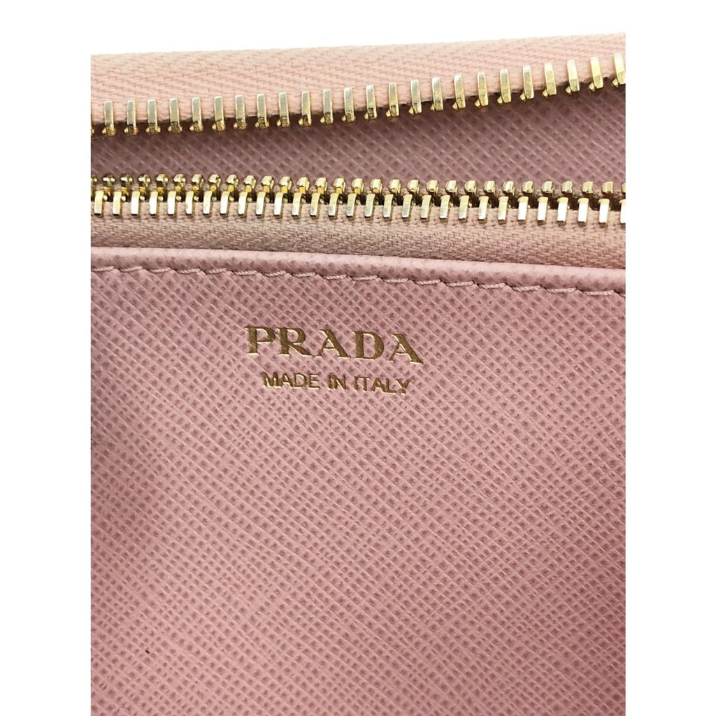 Prada Saffiano Ribbon Round Zipper Long Wallet 1 Ml506 ztm Pink — view 5