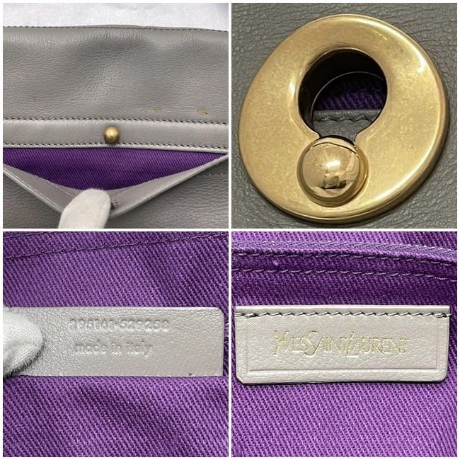 Saint Laurent 2-Way Bag Gray Purple Muse — view 4