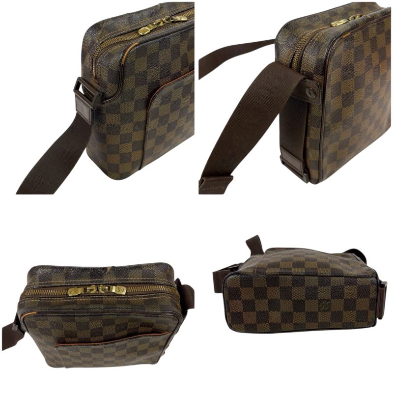 Louis Vuitton Shoulder Bag Olaf PM Damier Leather Ebene Brown Crossbody — view 4