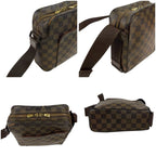 Louis Vuitton Shoulder Bag Olaf PM Damier Leather Ebene Brown Crossbody — view 4