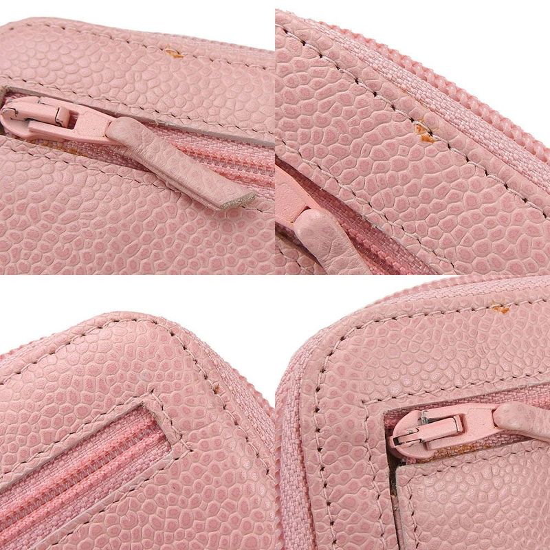 Chanel Round Zipper Long Wallet Caviar Leather 9 th Coco Mark — view 4