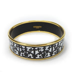 Hermes Bracelet Emile GM Gadarkivir Enamel Metal White Black Gold Hardware — view 3