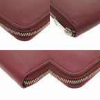 Bottega Veneta Marco Polo Leather Bordeaux Round Zipper Long Wallet Red — view 3
