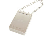 Hermes Boite A Reve Pendant Accessory Case Metal Silver Navy Necklace 1421 — view 5