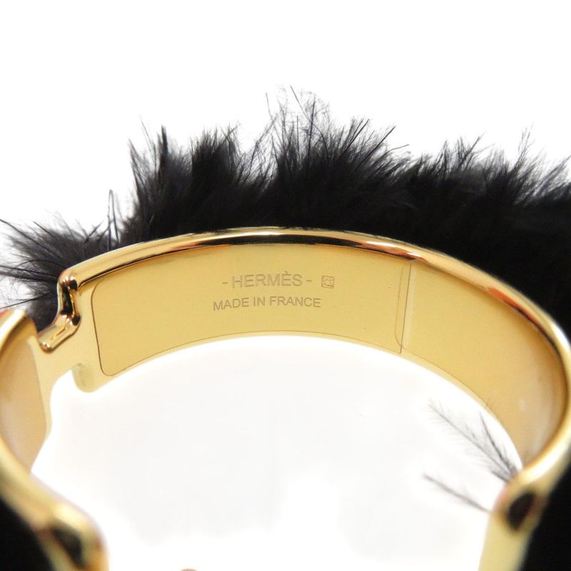 Hermes Olympe Faubourg Circus F 01 Metal Feather Black Earrings — view 6