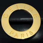 Celine Circle Logo Leather Shoulder Bag Vintage M13 Black — view 5