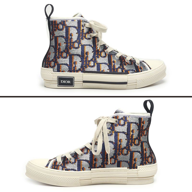 Dior B23 Sequined High Cut Sneakers Size 42 Silver — view 2