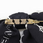 Chanel Ribbon Logo Vintage Satin Black White 15 g Brooch — view 6