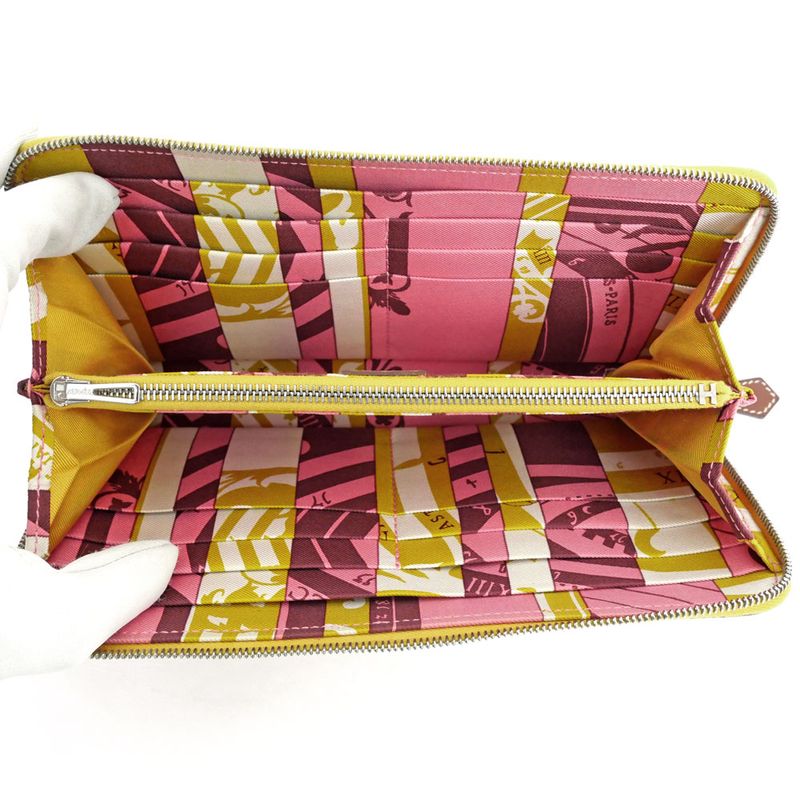 Hermes Azap Long Silk-in Joan Ambre Epson Wallet — view 6