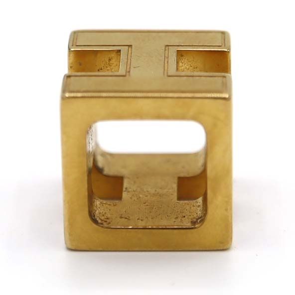 Hermes Top H Cube Pink Necklace Gold Color Accessories M176 — view 4