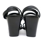 Hermes Sandals Eveless BK 37 1 2 Leather Ankle Strap — view 6