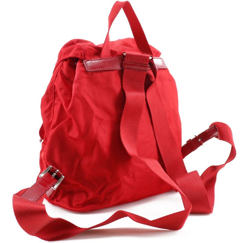 Prada Vera Sport Bz6677 Nylon Rosso Red Backpack Daypack — view 3