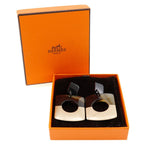 Hermes D'alva Bicolor Buffalo Horn Brown Gold 14.0 g Earrings — view 9