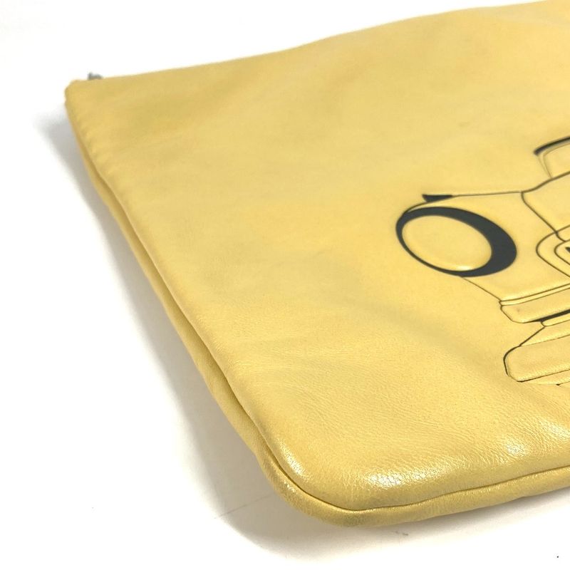Chanel Clutch Bag Coco Havana Car Logo Leather Yellow — view 6