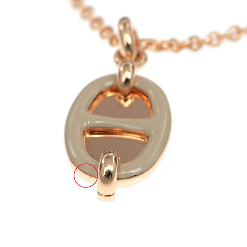 Hermes Necklace Mini Maillon PM Brown Marron Glace R Chaine D'ancre — view 7