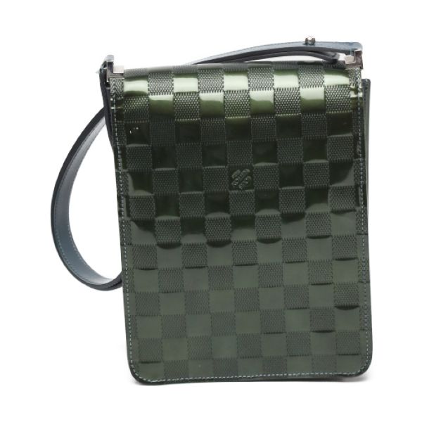 Louis Vuitton Damier Vernis Club Handbag Petrol Blue Shoulder Bag — view 2