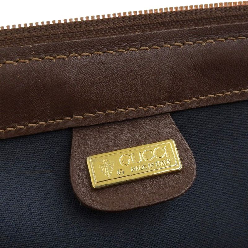 Gucci 90's Vintage Sherry Line Micro GG Jacquard Leather Box Calf — view 8