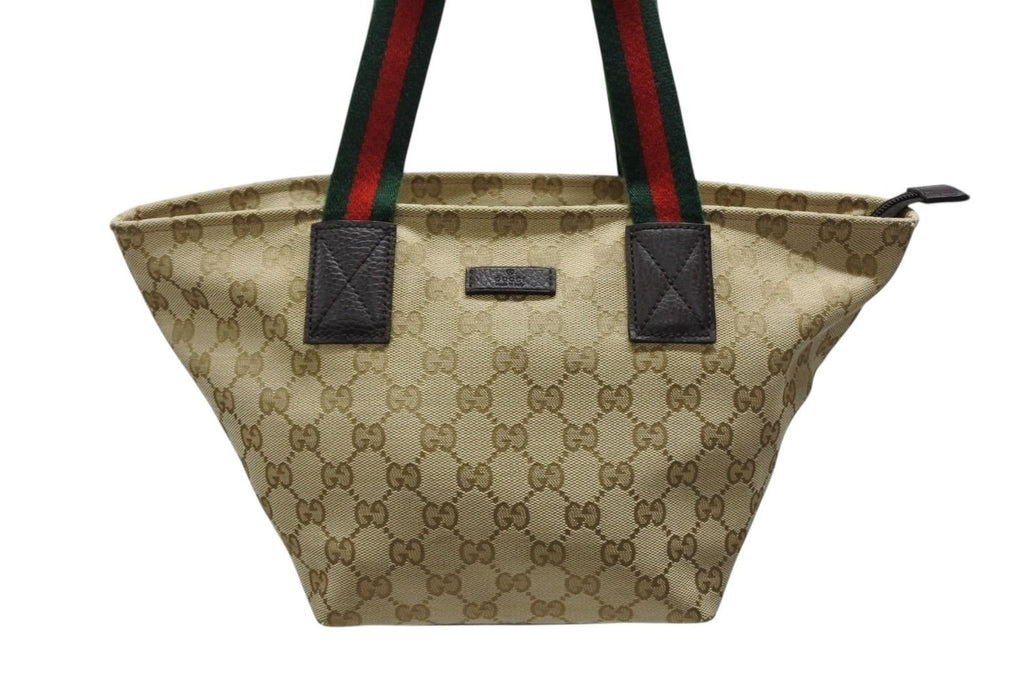 Gucci Handbag Sherry Line Beige Red Green GG Canvas Leather — view 2