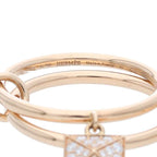 Hermes Clous de H 18K Pink Gold Diamond Tassel Ring 12.5 — view 4