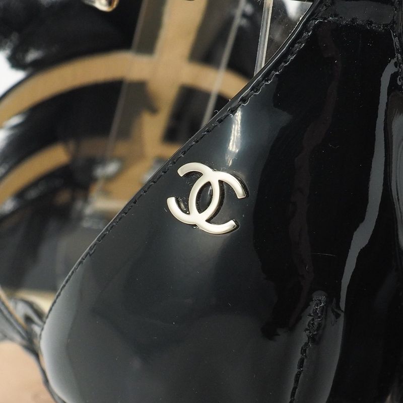 Chanel Sandals Size 35.5 Lace Shoes Ankle Strap Thong Mules CC Logo — view 5