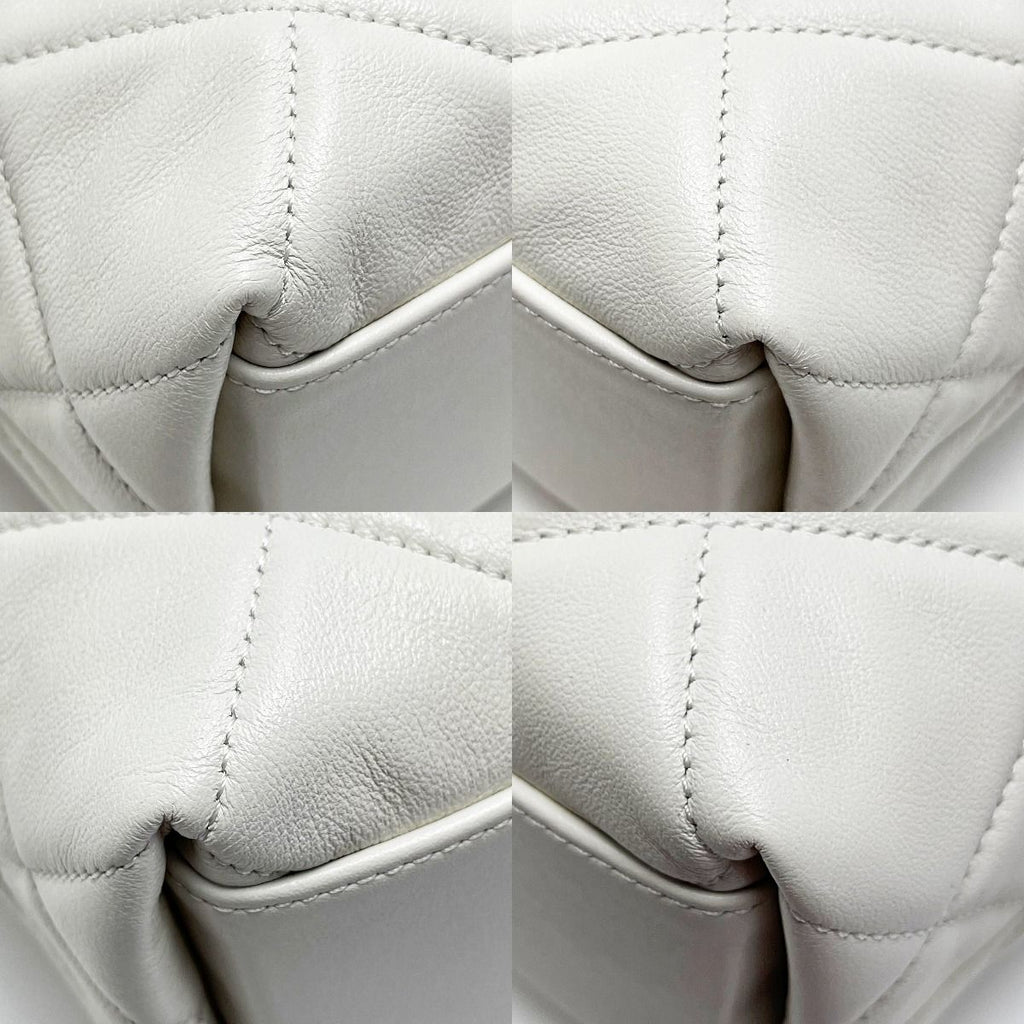 Chanel Quilted As3292 White Chain Tote Bag Lambskin Gold Hardware — view 8