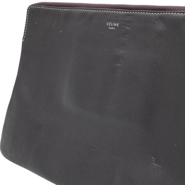 Celine Clutch Pochette Second Bag Check Dark Brown Bicolor — view 8