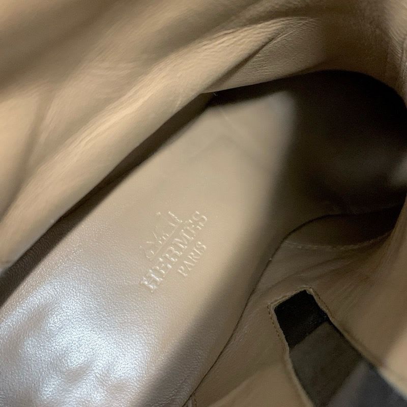 Hermes Boots Short Shoes Leather Black Silver Kelly Hardware — view 6