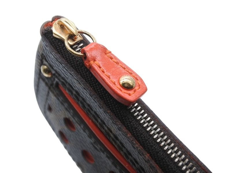 Louis Vuitton Pochette Cles Coin Purse Monogram Perfo Leather Orange — view 8
