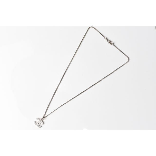 Chanel Coco Mark CC Rhinestone Silver White — view 3