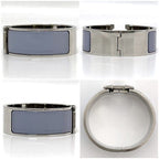 Hermes Bangle Click Clack Silver Light Blue Metal — view 4