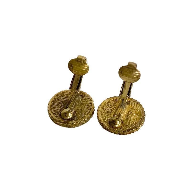 Chanel Vintage Coco Mark Motif Logo Earrings Accessories Small Items Gold 08877 — view 3