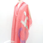 Chanel Shawl Cashmere Silk 120 200 cm Pink Logo Coco Mark — view 6