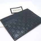 Gucci Card Case Micro Guccissima Leather Holder Navy — view 3