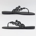 Hermes Island Sandals Chaine D'ancre Black Rubber Size 36 — view 2