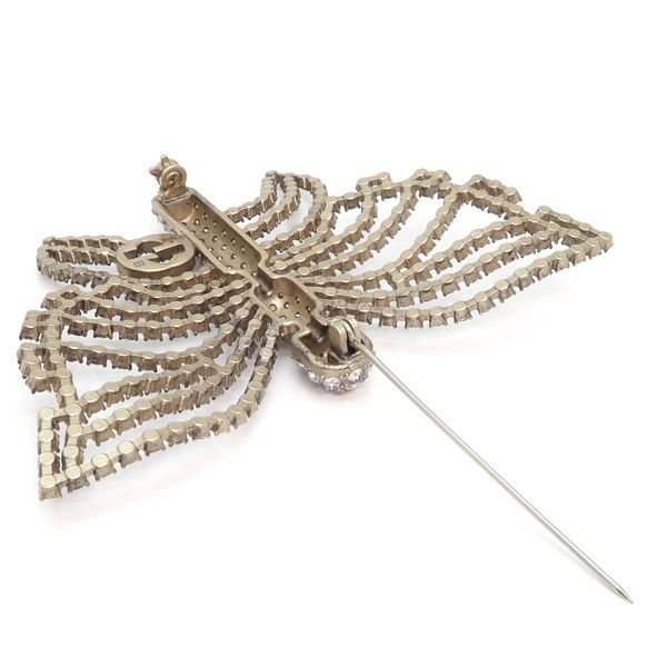 Gucci Brooch Interlocking G Butterfly Rhinestone Metal — view 6