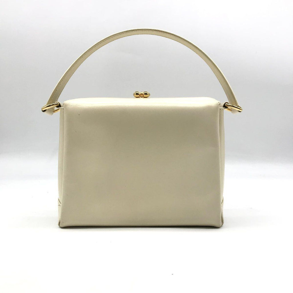 Gucci Vintage Leather Hand Bag Ivory — view 2